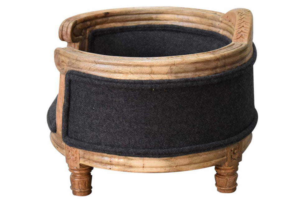 Artisan - Carved Battleship Tweed Pet Bed