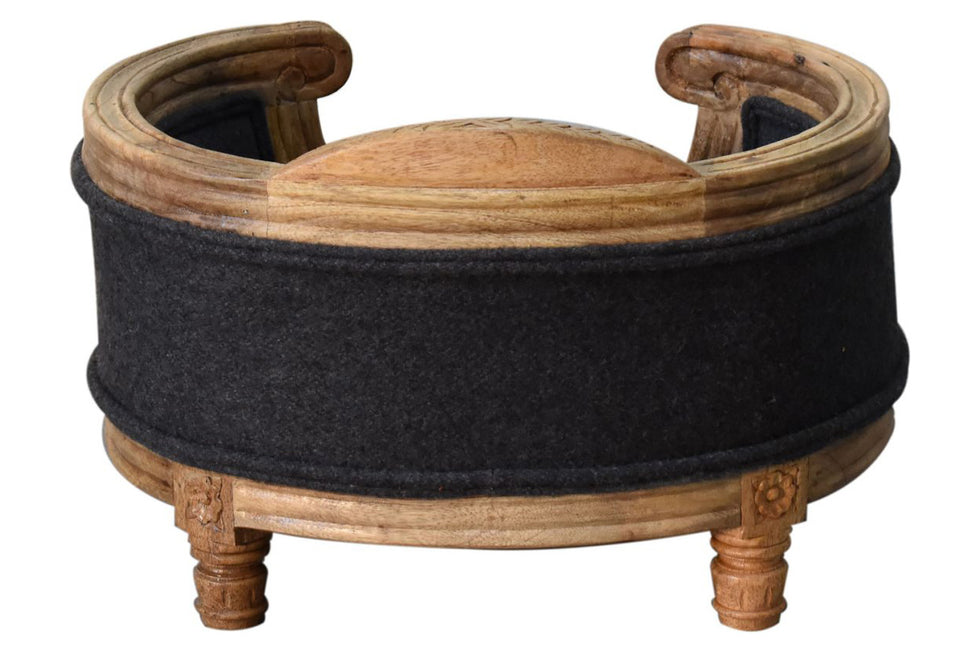 Artisan - Carved Battleship Tweed Pet Bed