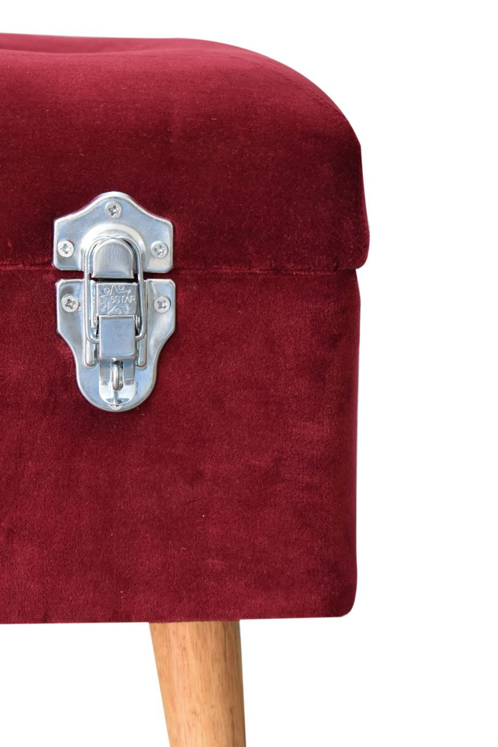 Artisan - Wine Velvet Lid-up Footstool