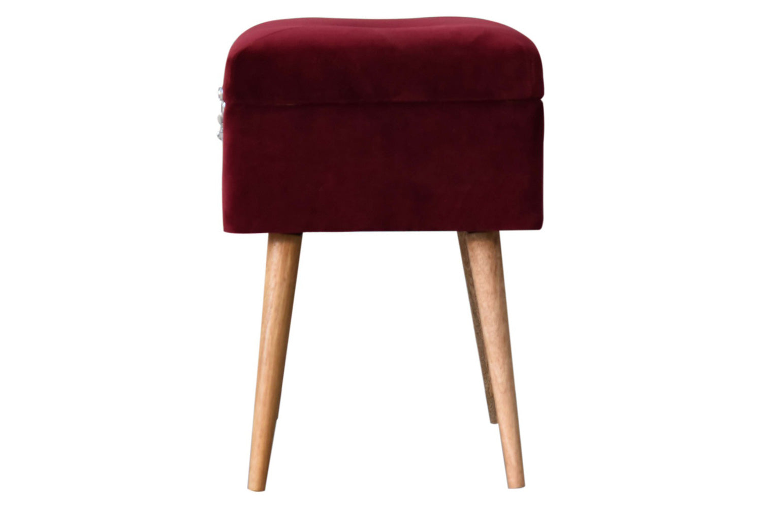Artisan - Wine Velvet Lid-up Footstool