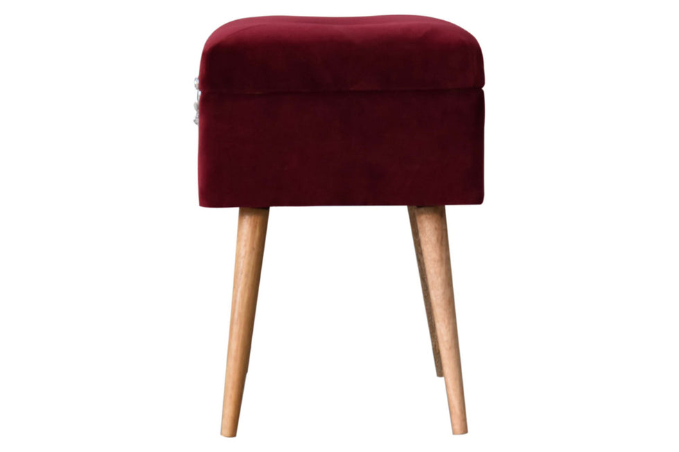 Artisan - Wine Velvet Lid-up Footstool