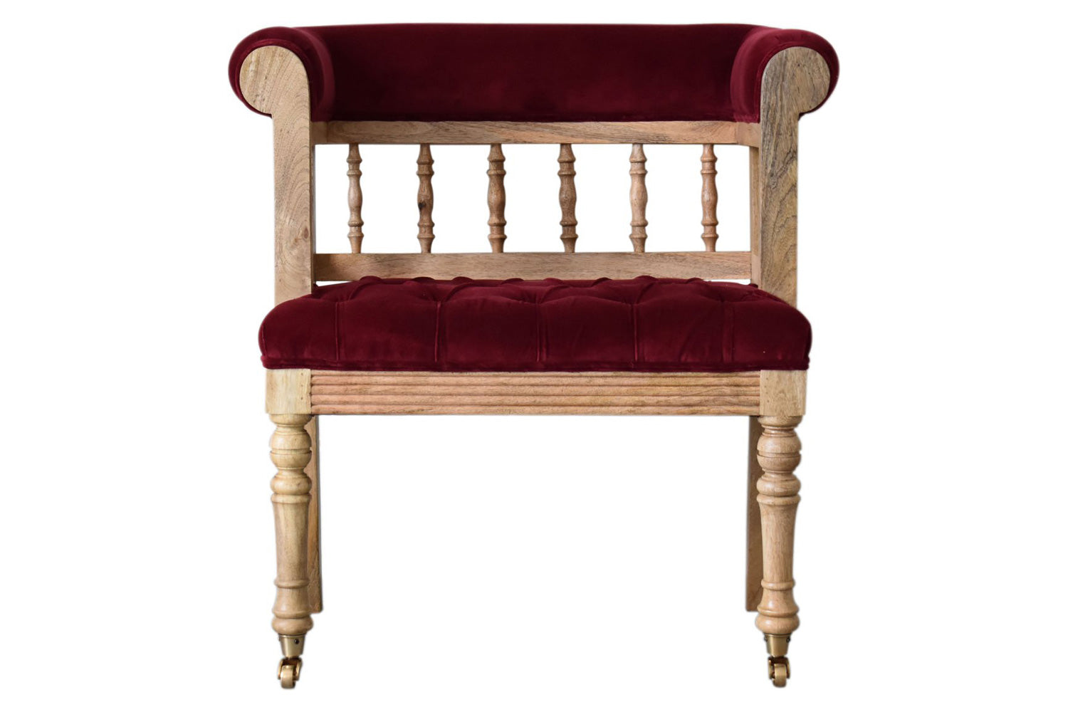 Artisan - Wine Red Mini Deep Button Hallway Chair