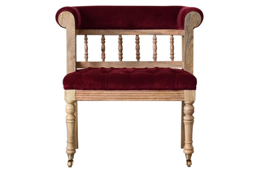 Artisan - Wine Red Mini Deep Button Hallway Chair