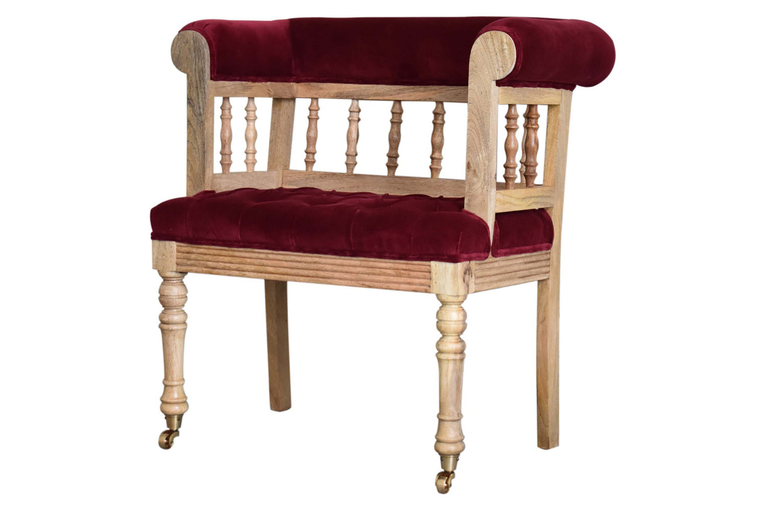 Artisan - Wine Red Mini Deep Button Hallway Chair