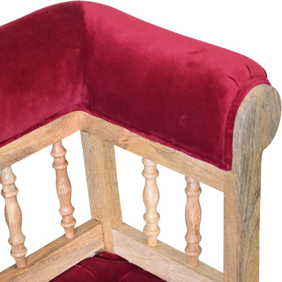 Artisan - Wine Red Mini Deep Button Hallway Chair