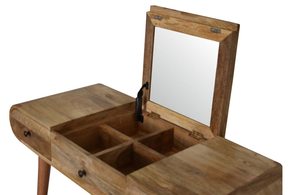 Artisan - Solid Wood Dressing Table with Foldable Mirror