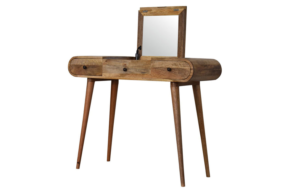 Artisan - Solid Wood Dressing Table with Foldable Mirror