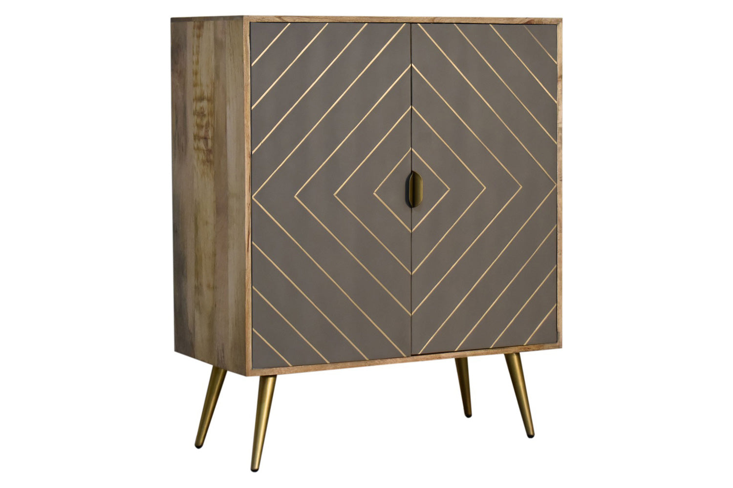 Artisan - Inlay Cabinet in Sleek Cement Brass