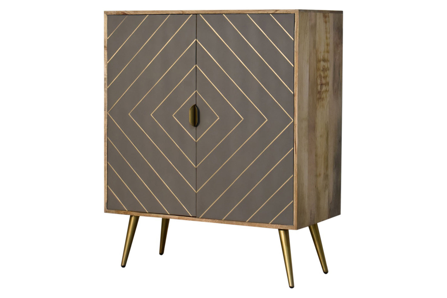 Artisan - Inlay Cabinet in Sleek Cement Brass