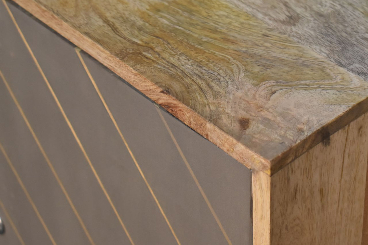 Artisan - Inlay Cabinet in Sleek Cement Brass