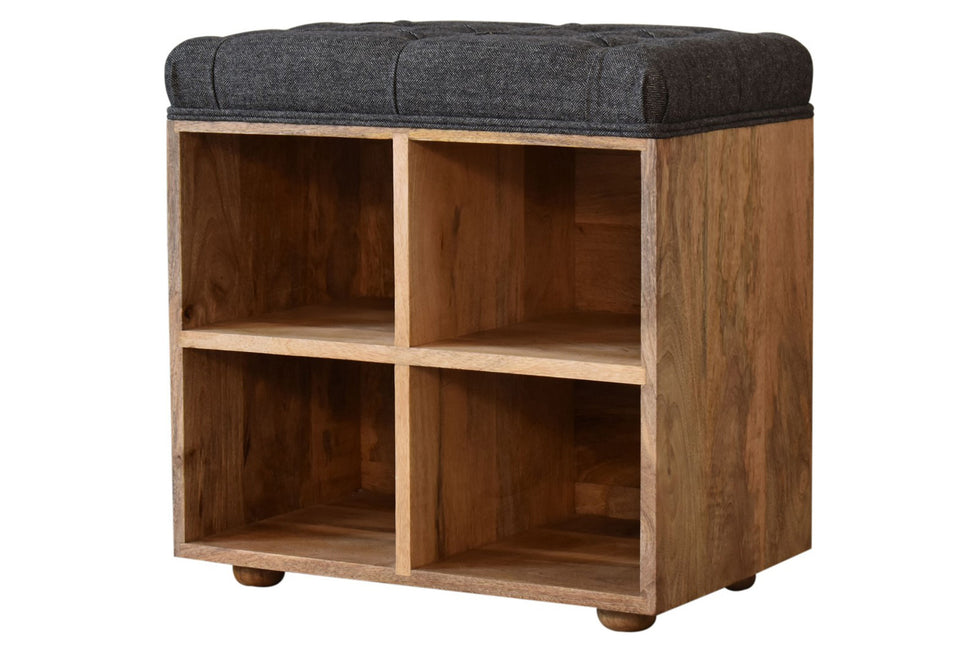 Artisan - Mini Black Shoe Storage Footstool