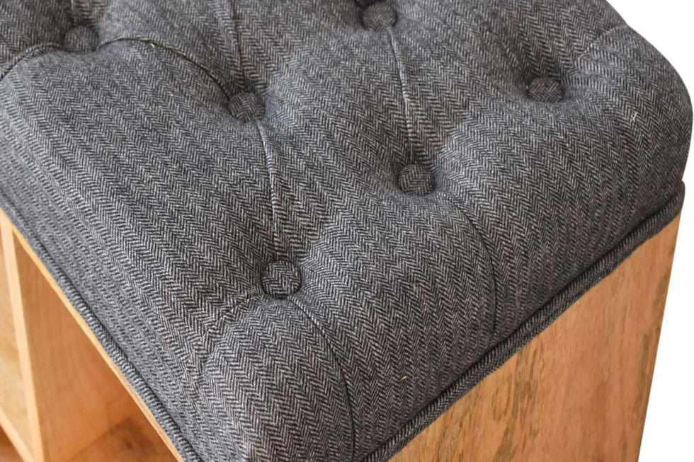 Artisan - Mini Black Shoe Storage Footstool