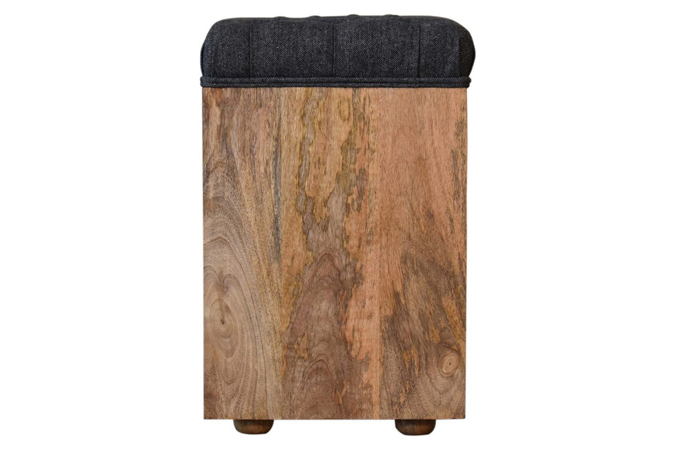 Artisan - Mini Black Shoe Storage Footstool
