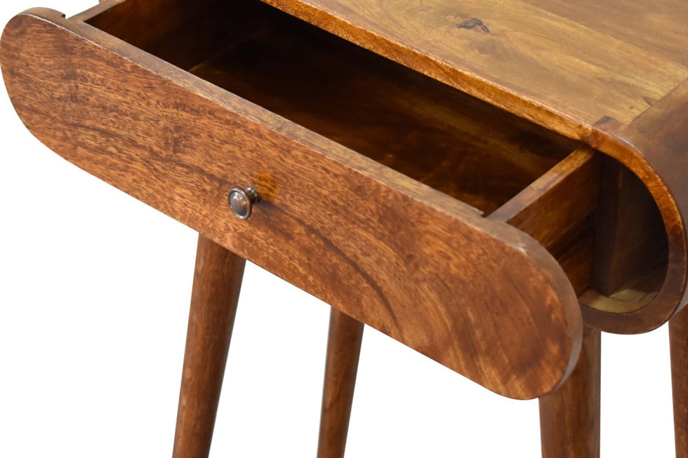 Artisan - Mini Rounded Mini Console Table in Chestnut