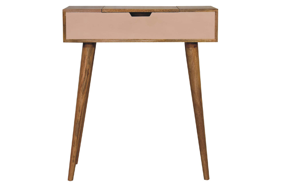 Artisan - Mini Blush Pink Dressing Table with Foldable Mirror