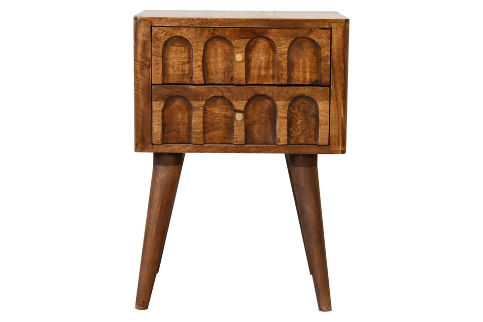 Artisan - Arch Bedside in Chestnut