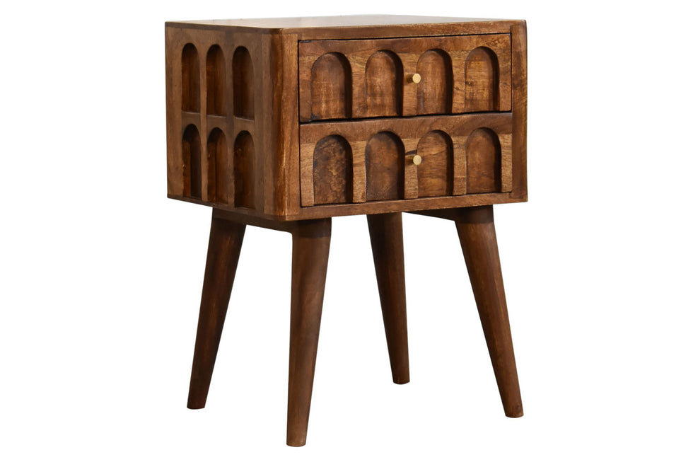 Artisan - Arch Bedside in Chestnut