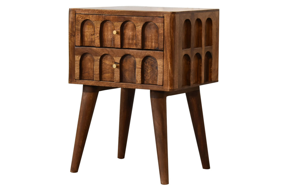 Artisan - Arch Bedside in Chestnut