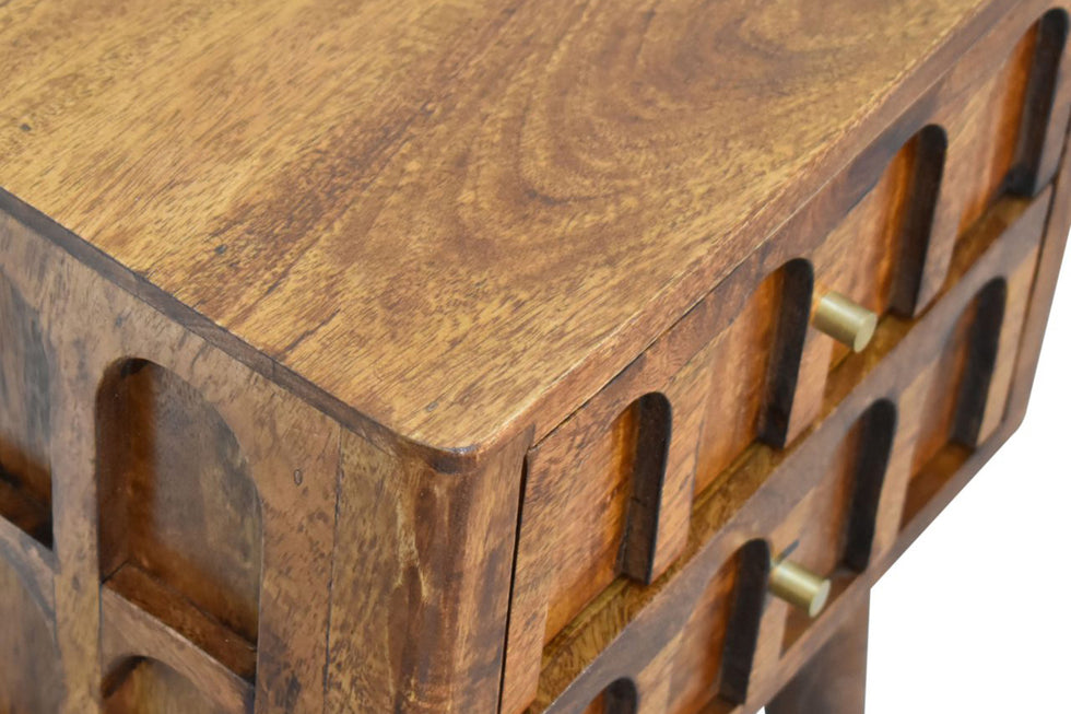 Artisan - Arch Bedside in Chestnut