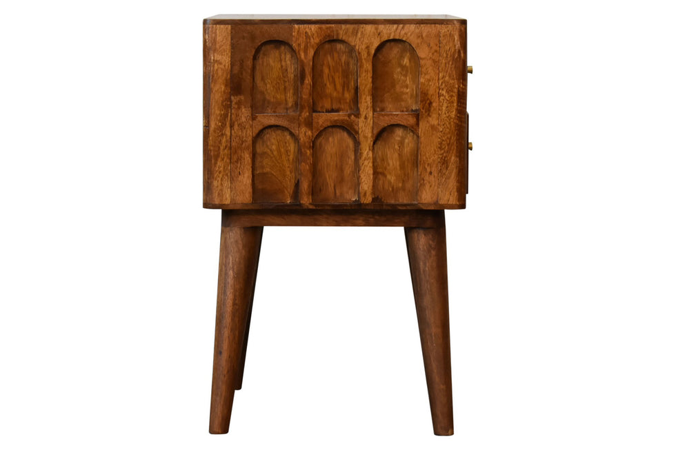 Artisan - Arch Bedside in Chestnut