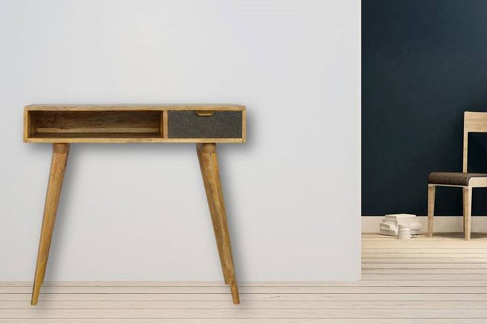 Artisan - Gray Tweed Writing Desk