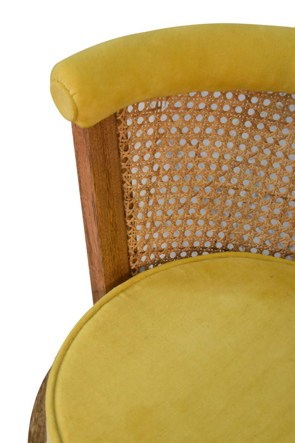 Artisan - Cotton Velvet Rattan Chair in Mustard, Nordic