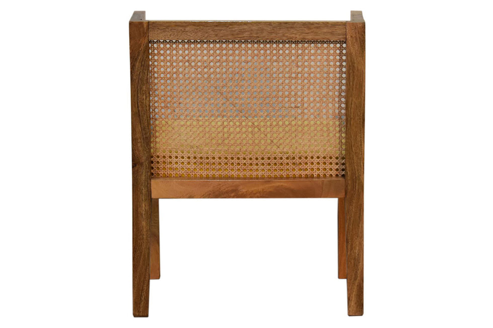 Artisan - Cotton Velvet Rattan Chair in Mustard, Retro