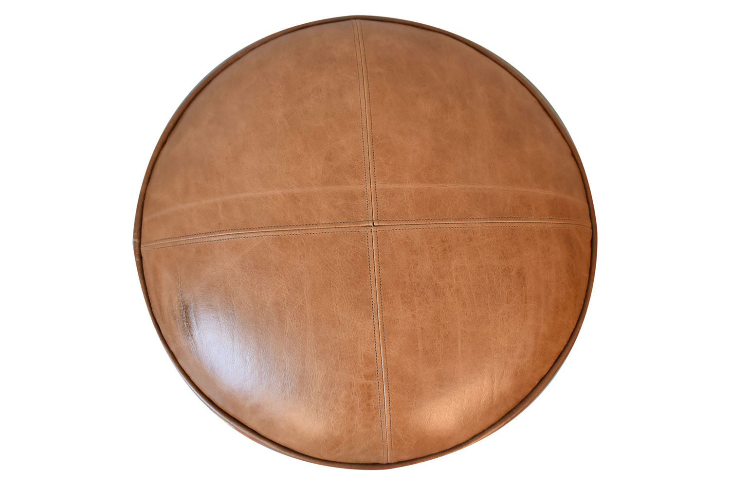 Artisan - Footstool with Base in Durrie/Leather