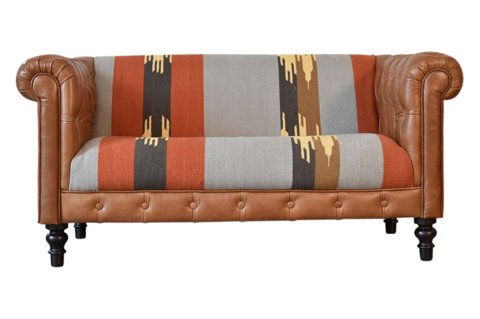 Artisan - Chesterfield Sofa in 2 Seater, Durrie/Leather