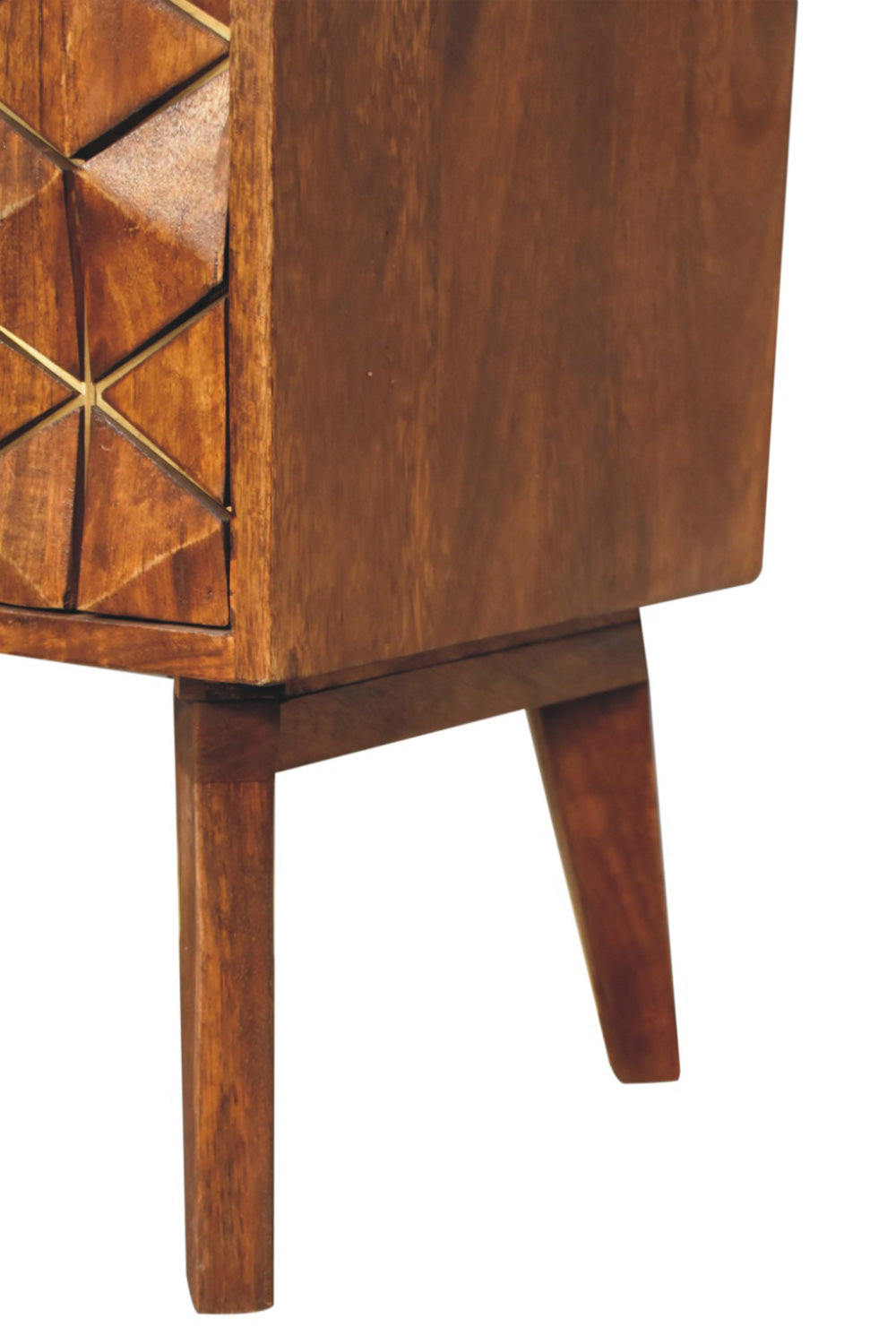 Artisan - Cubed Brass Inlay Cabinet in Chestnut