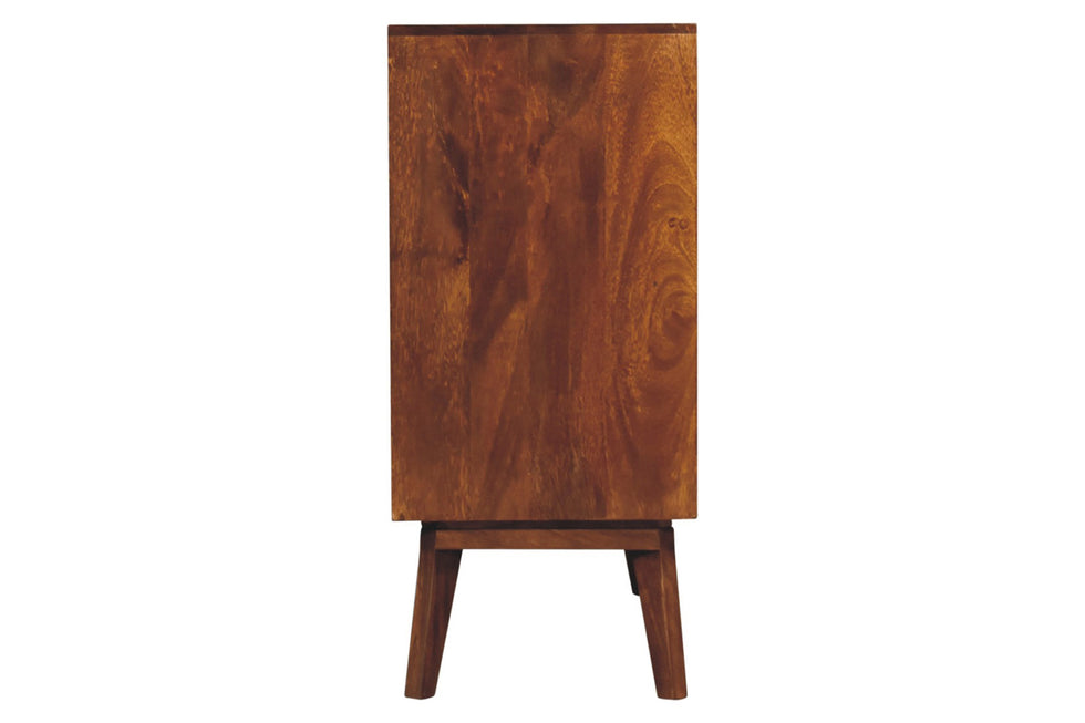 Artisan - Cubed Brass Inlay Cabinet in Chestnut