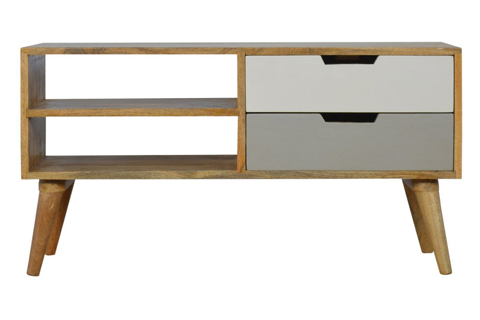 Artisan - Gray and White Media Unit with 2 Drawers