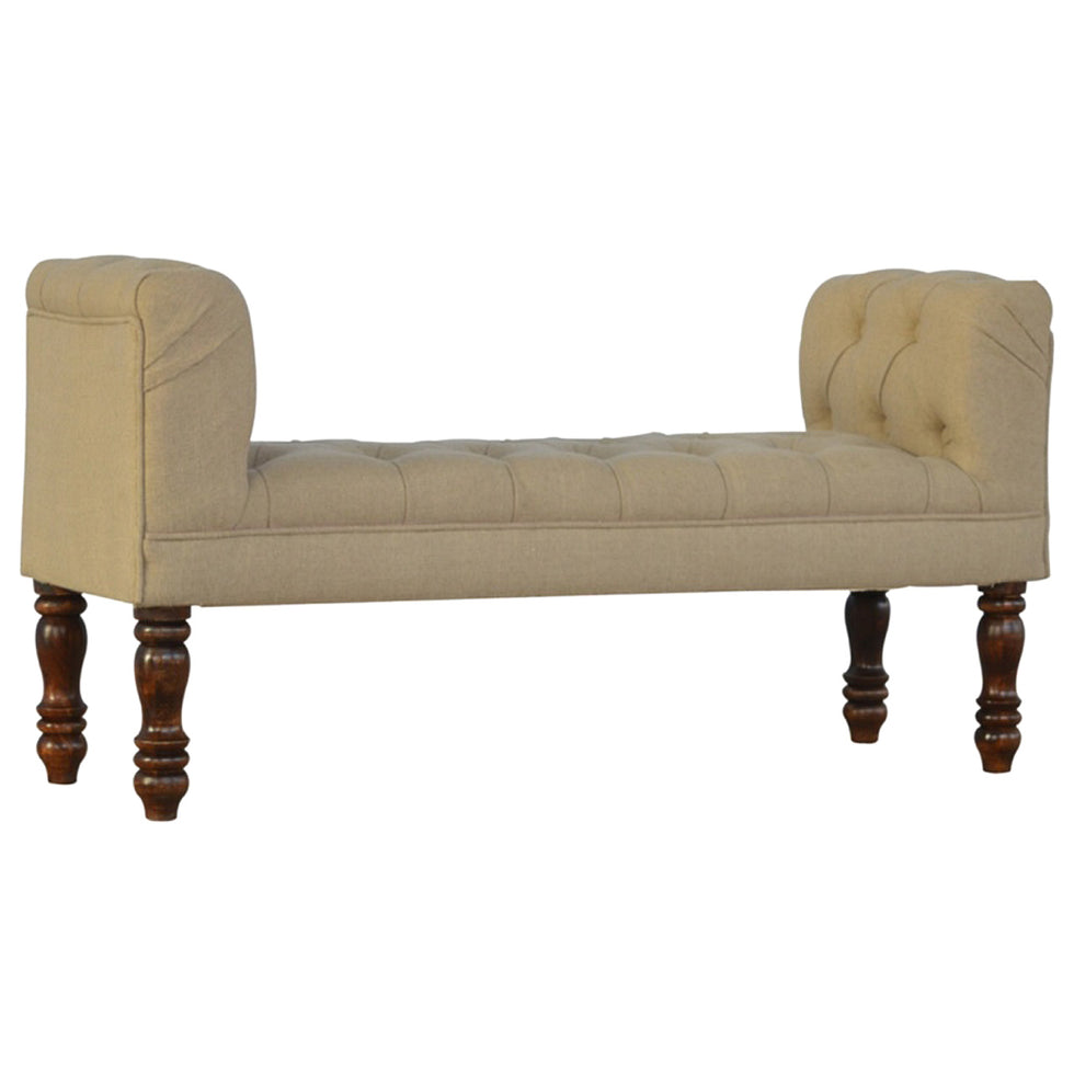 Artisan - Bedroom Bench in Mud, Linen