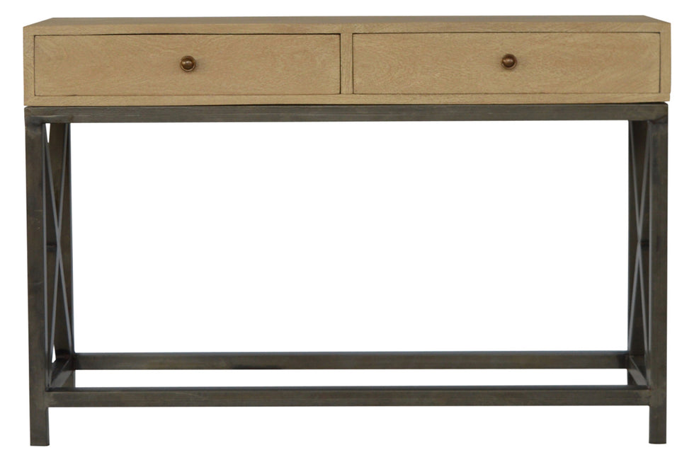 Artisan - Mango Wood Metal Base Console Table