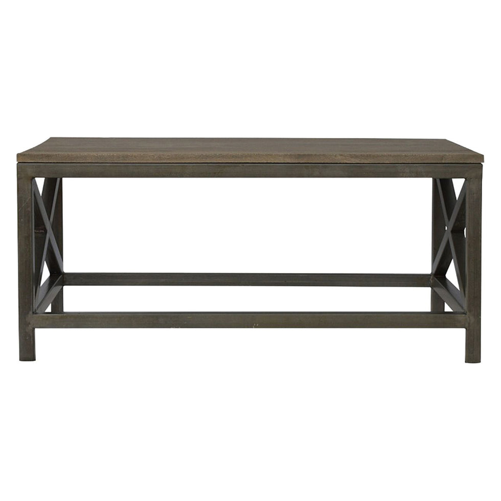 Artisan - Industrial Cross Metal Oatmeal Coffee Table