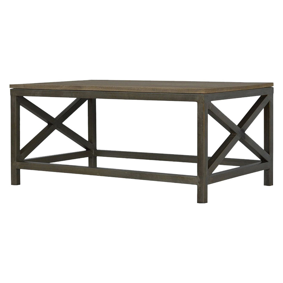 Artisan - Industrial Cross Metal Oatmeal Coffee Table