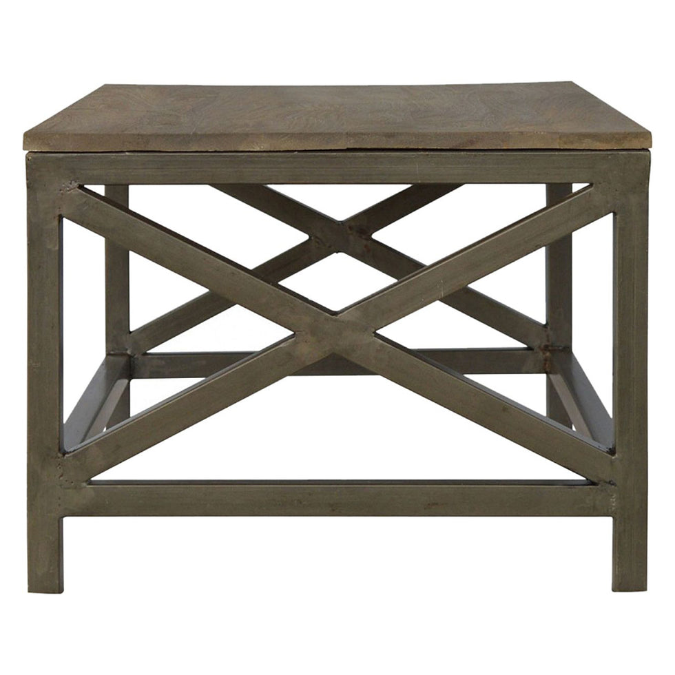 Artisan - Industrial Cross Metal Oatmeal Coffee Table