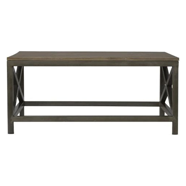 Artisan - Industrial Cross Metal Oatmeal Coffee Table