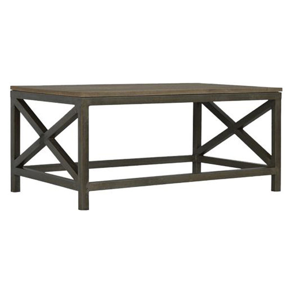 Artisan - Industrial Cross Metal Oatmeal Coffee Table
