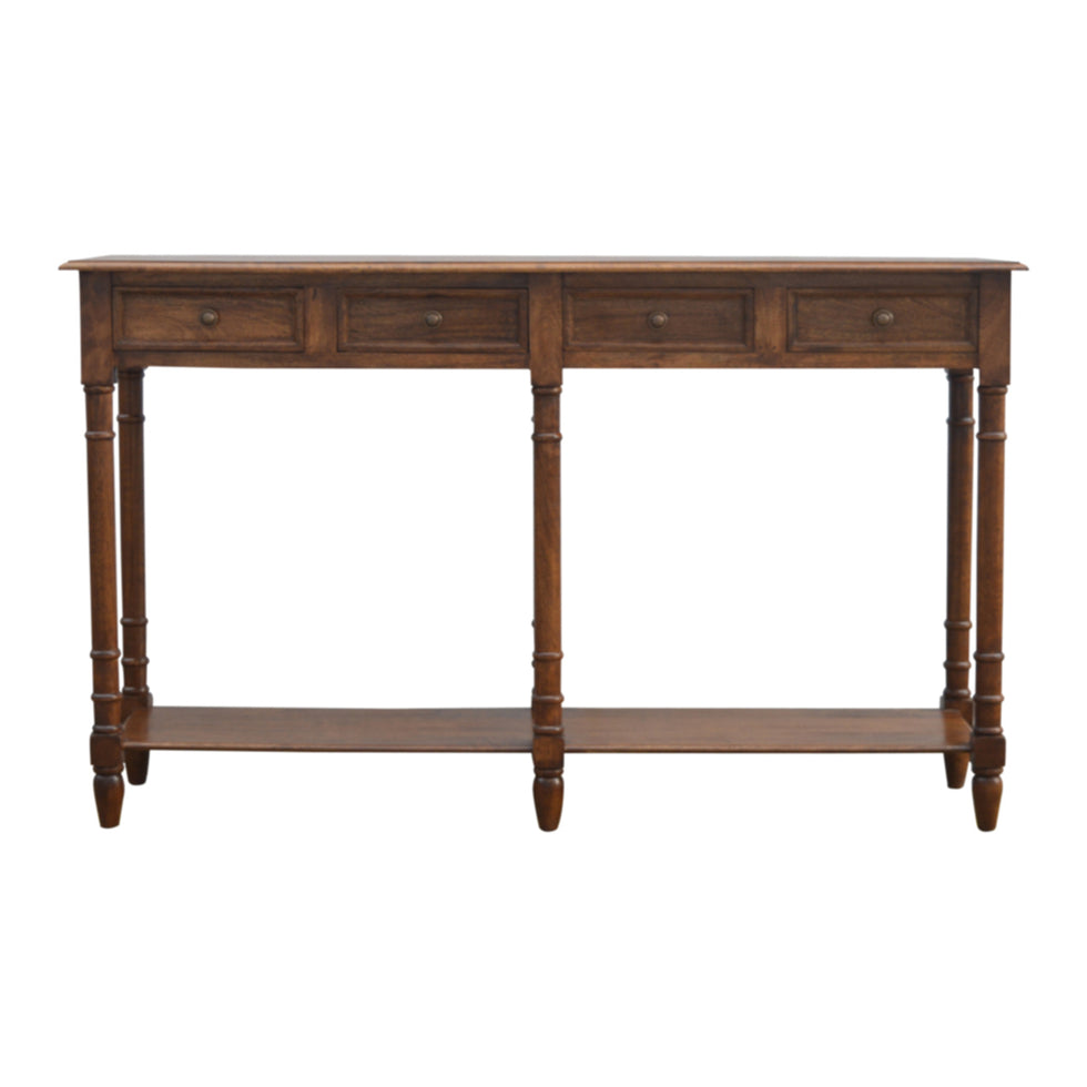 Artisan - Hallway Console Table with 4 Drawers in Light Walnut