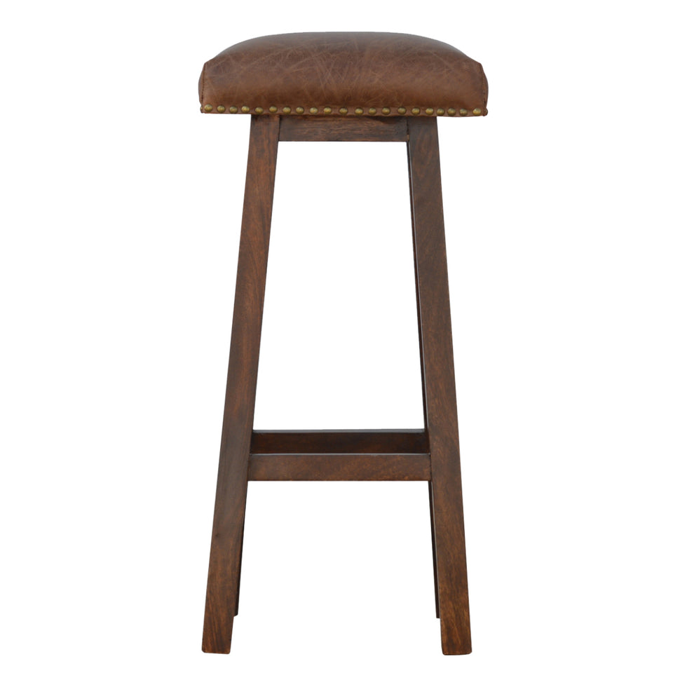 Artisan - Buffalo Bar Stool in Brass, Leather
