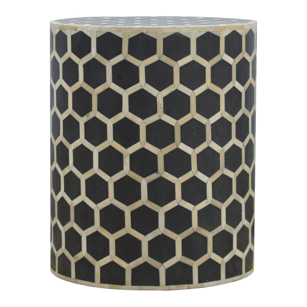 Artisan - Cylindrical Bone Inlay Footstool