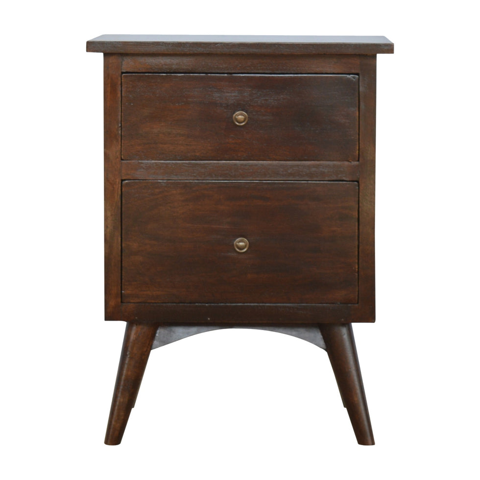 Artisan - Nordic Nightstand with 2 Drawers in Walnut