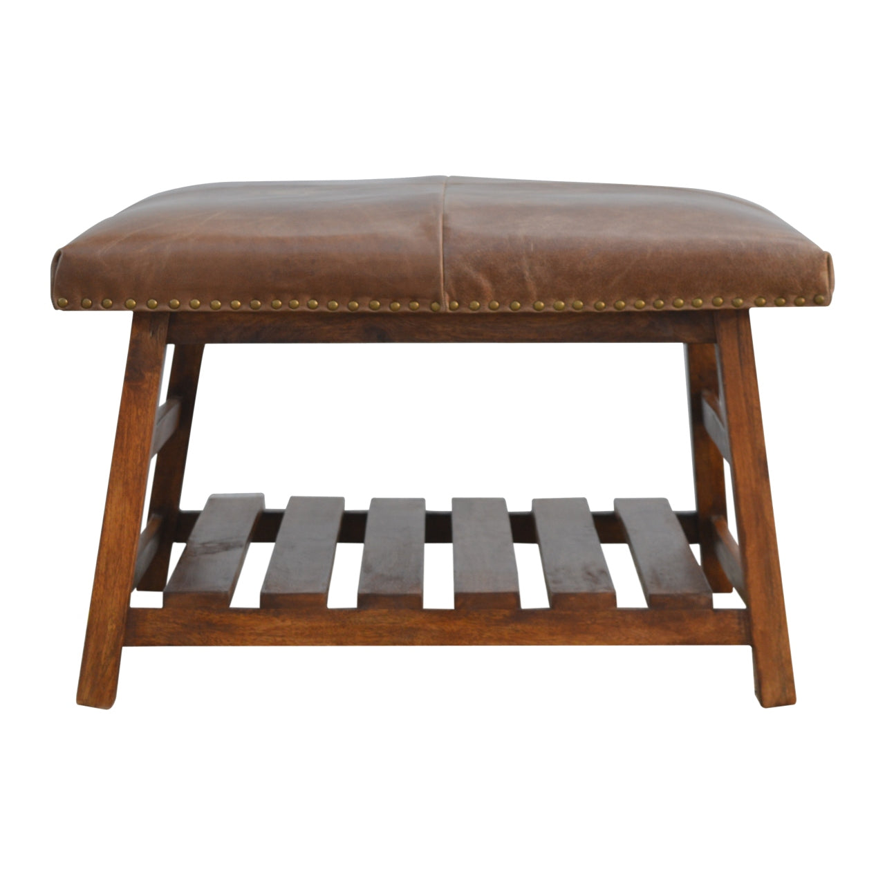Artisan - Buffalo Hide Square Foot Stool