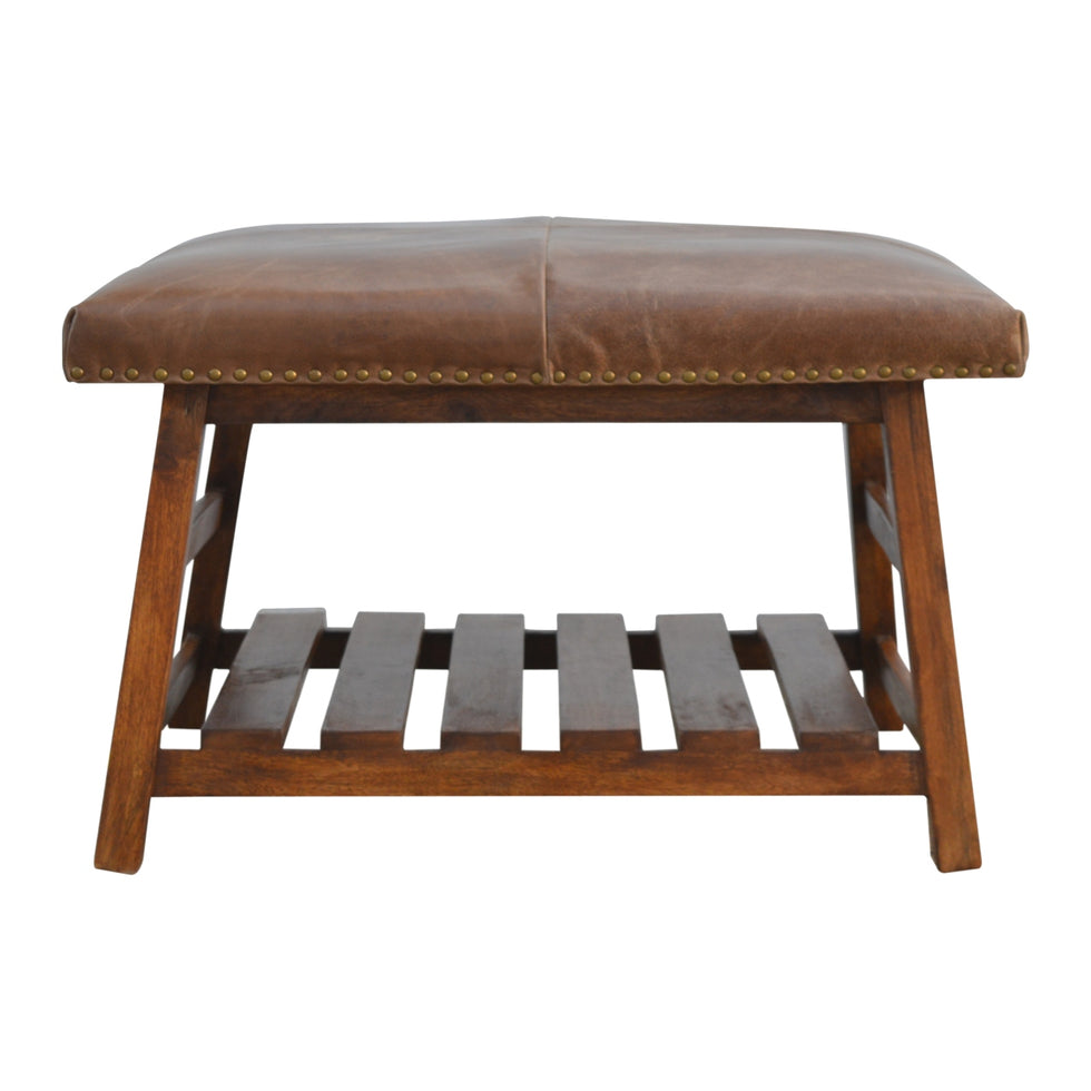 Artisan - Buffalo Hide Square Foot Stool