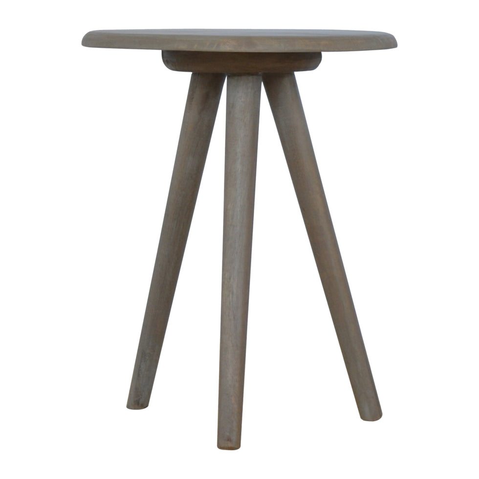 Artisan - Lulu Round Tripod End Table in Washed Grey