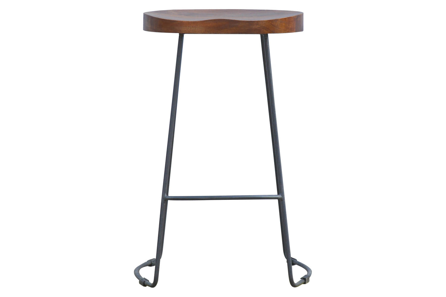 Artisan - Industrial Bar Stool with Chunky Wood Seat