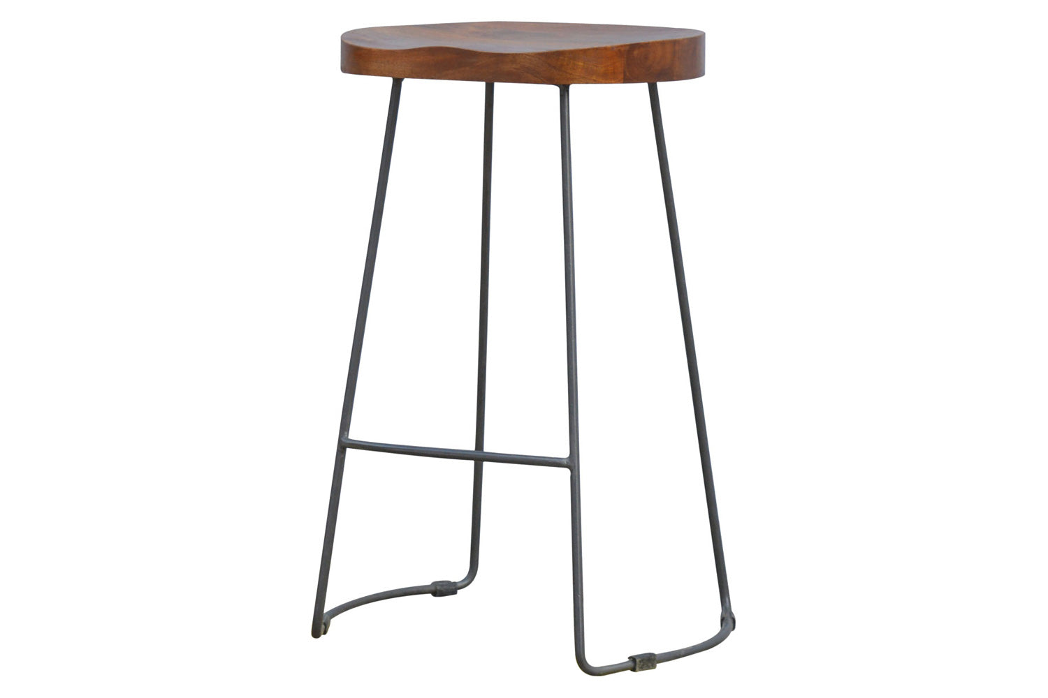 Artisan - Industrial Bar Stool with Chunky Wood Seat
