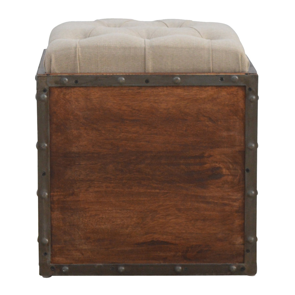 Artisan - Padded Storage Footstool in Iron