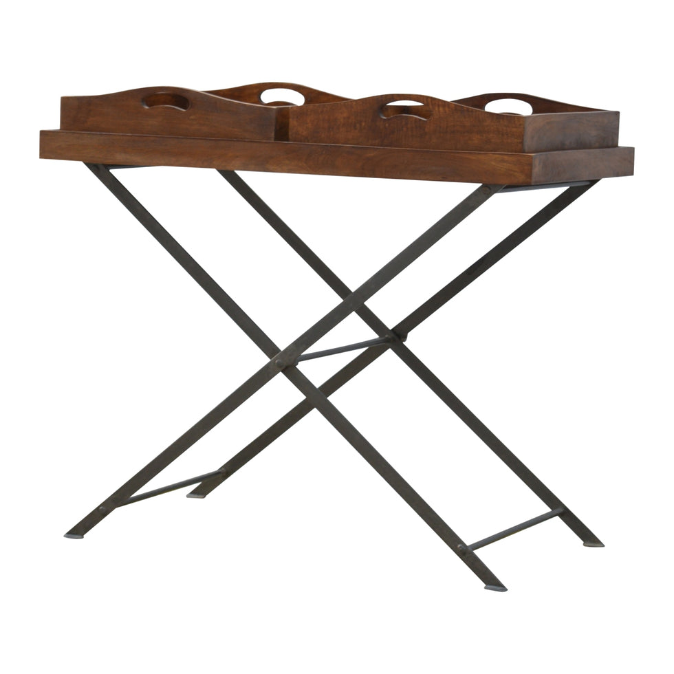 Artisan - Industrial Butler Tray in Chestnut, Metal